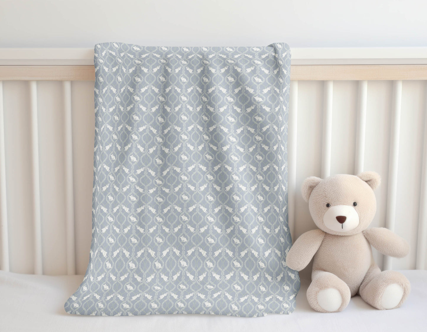 Nantucket Bunny Velveteen Fleece Blanket