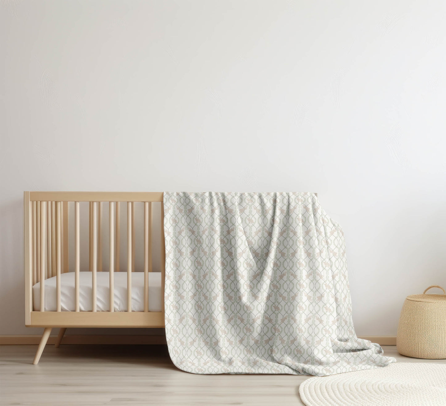Nantucket Bunny Velveteen Fleece Blanket