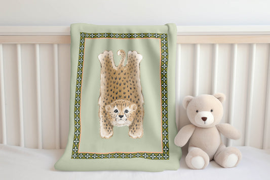 Lil Lying Leopard Velveteen Fleece Blanket